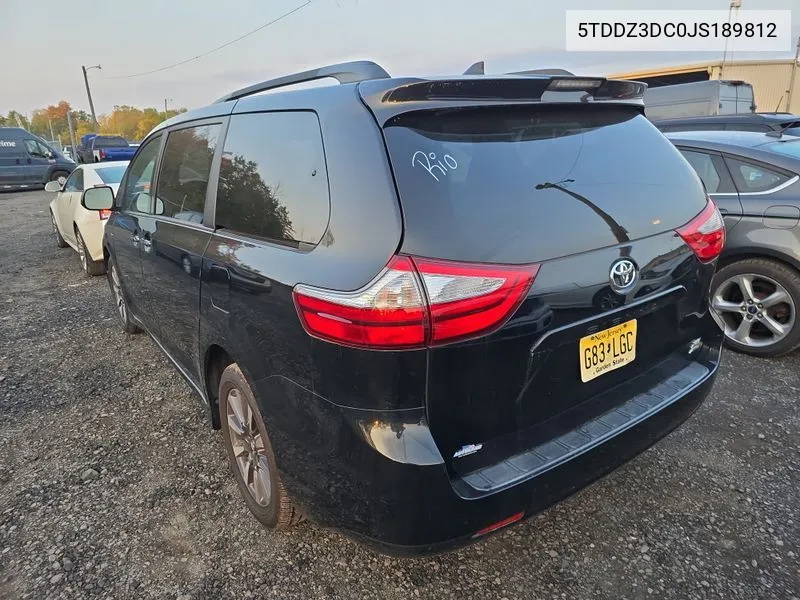 5TDDZ3DC0JS189812 2018 Toyota Sienna Xle 7 Passenger