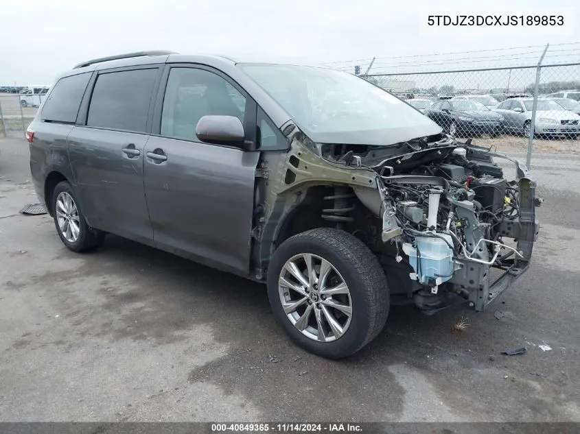 2018 Toyota Sienna Le 7 Passenger VIN: 5TDJZ3DCXJS189853 Lot: 40849365