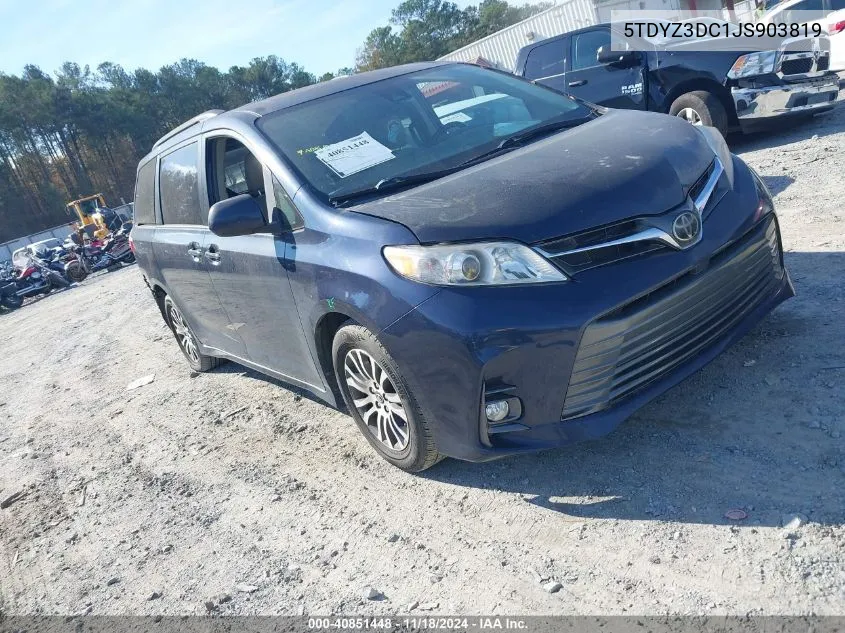 2018 Toyota Sienna Xle/Xle Premium/Limited/Limited Premium VIN: 5TDYZ3DC1JS903819 Lot: 40851448