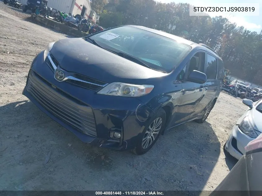 2018 Toyota Sienna Xle/Xle Premium/Limited/Limited Premium VIN: 5TDYZ3DC1JS903819 Lot: 40851448