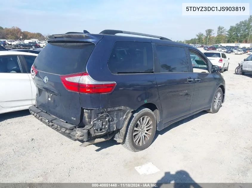 2018 Toyota Sienna Xle/Xle Premium/Limited/Limited Premium VIN: 5TDYZ3DC1JS903819 Lot: 40851448