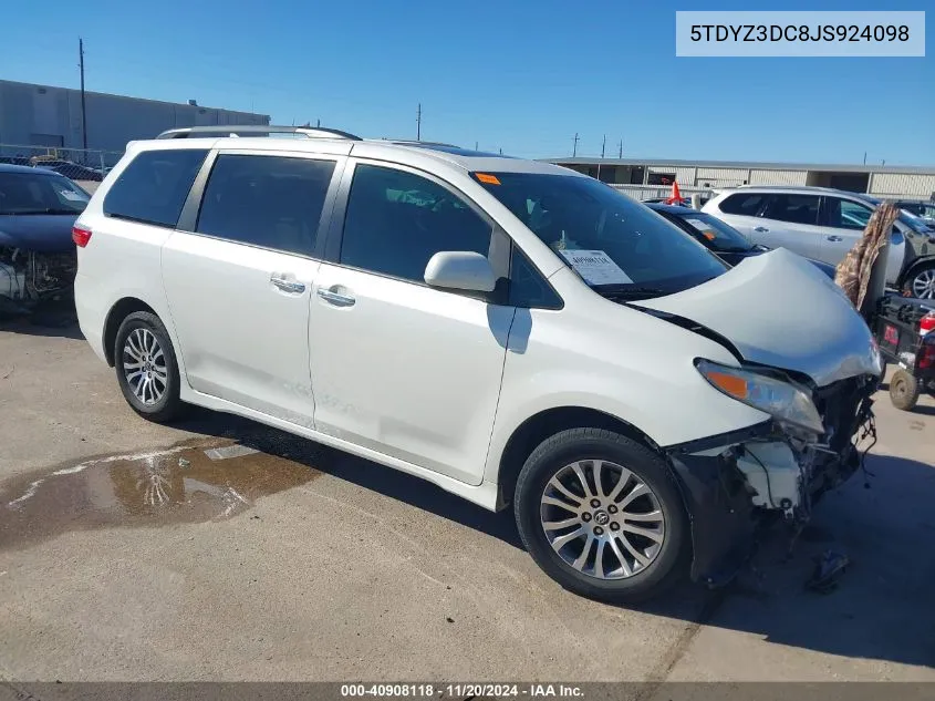 2018 Toyota Sienna Xle 8 Passenger VIN: 5TDYZ3DC8JS924098 Lot: 40908118