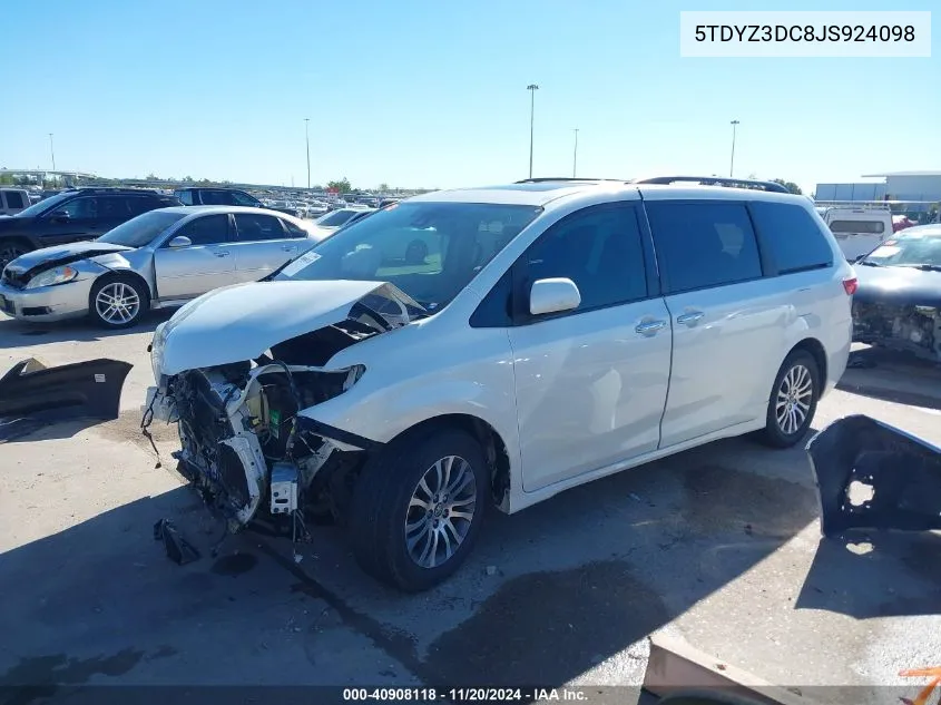 2018 Toyota Sienna Xle 8 Passenger VIN: 5TDYZ3DC8JS924098 Lot: 40908118