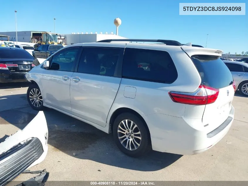 2018 Toyota Sienna Xle 8 Passenger VIN: 5TDYZ3DC8JS924098 Lot: 40908118