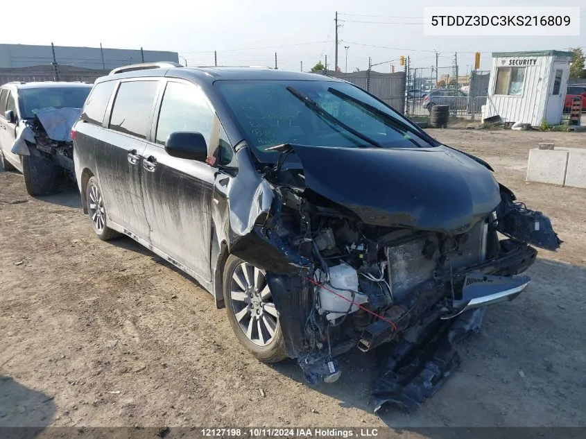 2019 Toyota Sienna Xle/Xle Premium/Limited/Limited Premium VIN: 5TDDZ3DC3KS216809 Lot: 12127198