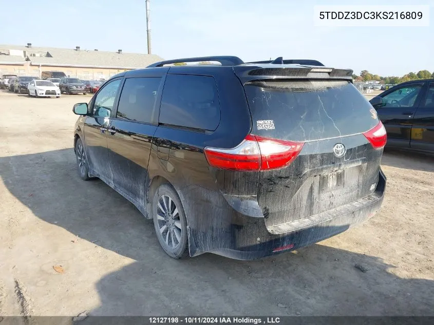 2019 Toyota Sienna Xle/Xle Premium/Limited/Limited Premium VIN: 5TDDZ3DC3KS216809 Lot: 12127198