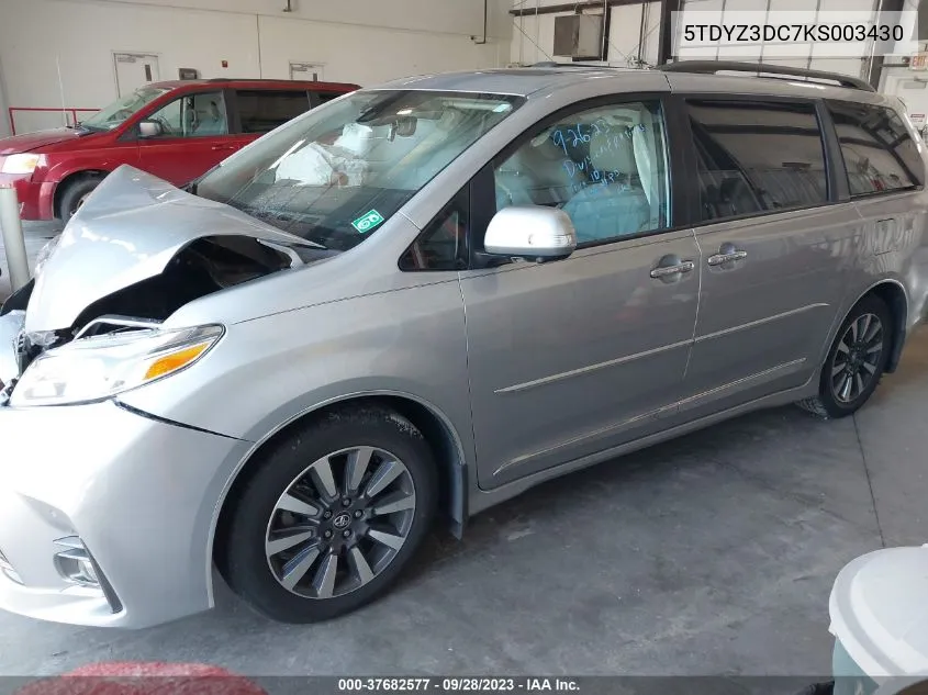 5TDYZ3DC7KS003430 2019 Toyota Sienna Limited