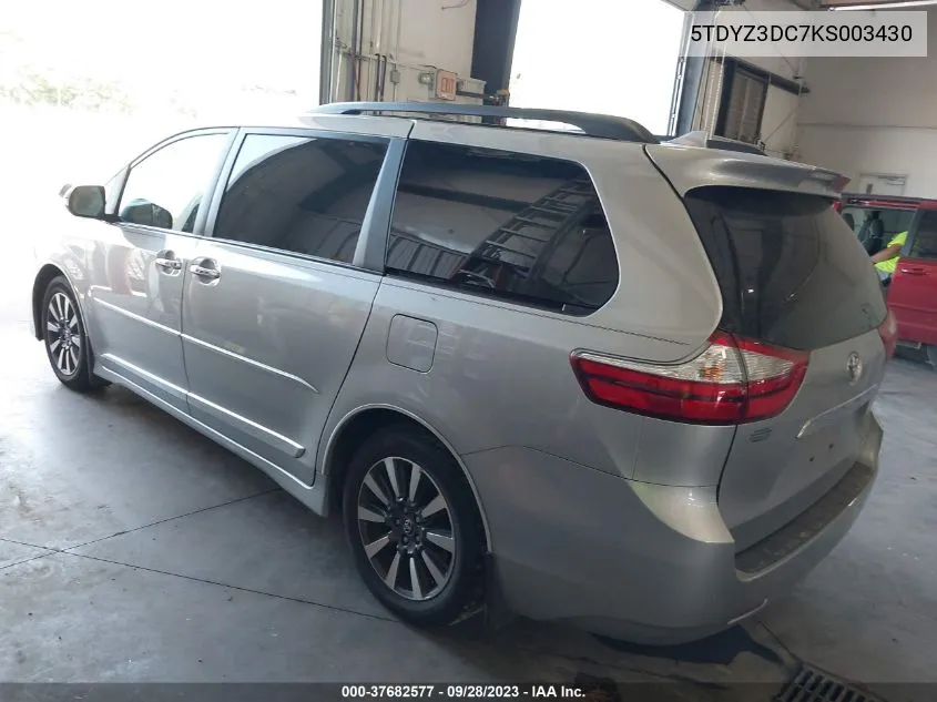 5TDYZ3DC7KS003430 2019 Toyota Sienna Limited