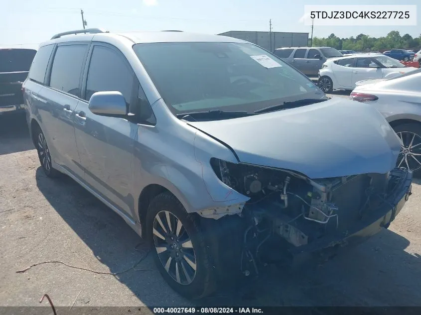 5TDJZ3DC4KS227725 2019 Toyota Sienna Le 7 Passenger