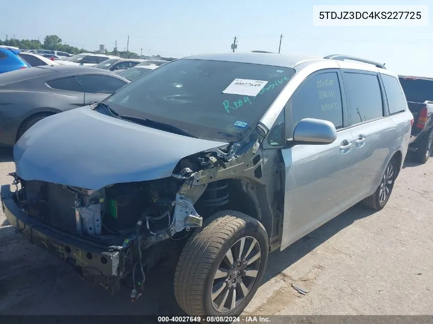 5TDJZ3DC4KS227725 2019 Toyota Sienna Le 7 Passenger