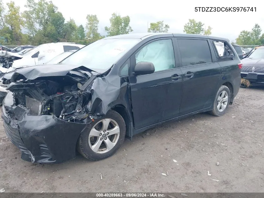 2019 Toyota Sienna L 7 Passenger VIN: 5TDZZ3DC6KS976741 Lot: 40289663