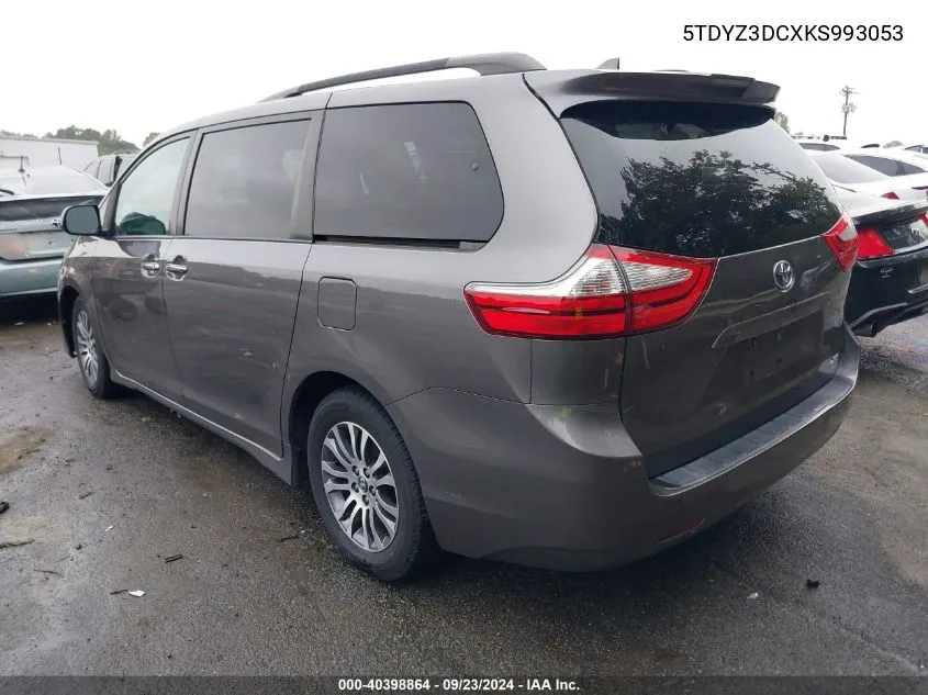 2019 Toyota Sienna Xle 8 Passenger VIN: 5TDYZ3DCXKS993053 Lot: 40398864