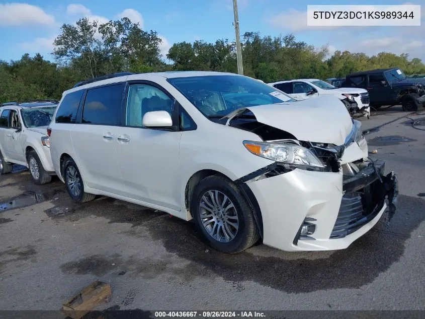 5TDYZ3DC1KS989344 2019 Toyota Sienna Xle/Xle Premium/Limited/Limited Premium