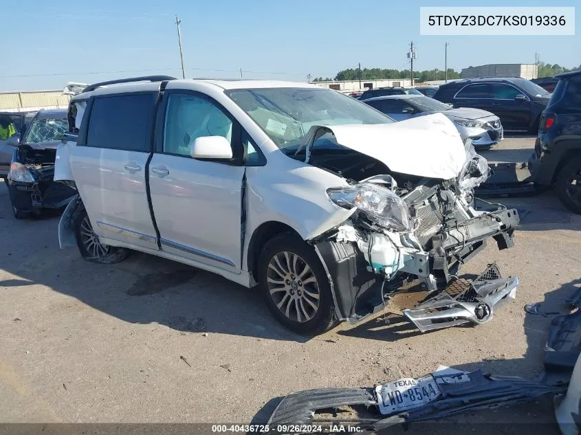 2019 Toyota Sienna Xle/Xle Premium/Limited/L VIN: 5TDYZ3DC7KS019336 Lot: 40436725