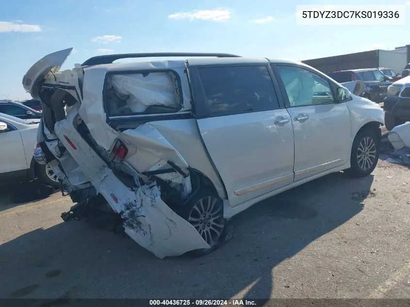 2019 Toyota Sienna Xle/Xle Premium/Limited/L VIN: 5TDYZ3DC7KS019336 Lot: 40436725