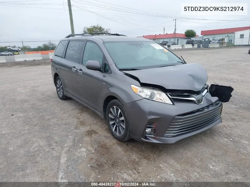 5TDDZ3DC9KS212974 2019 Toyota Sienna Xle 7 Passenger