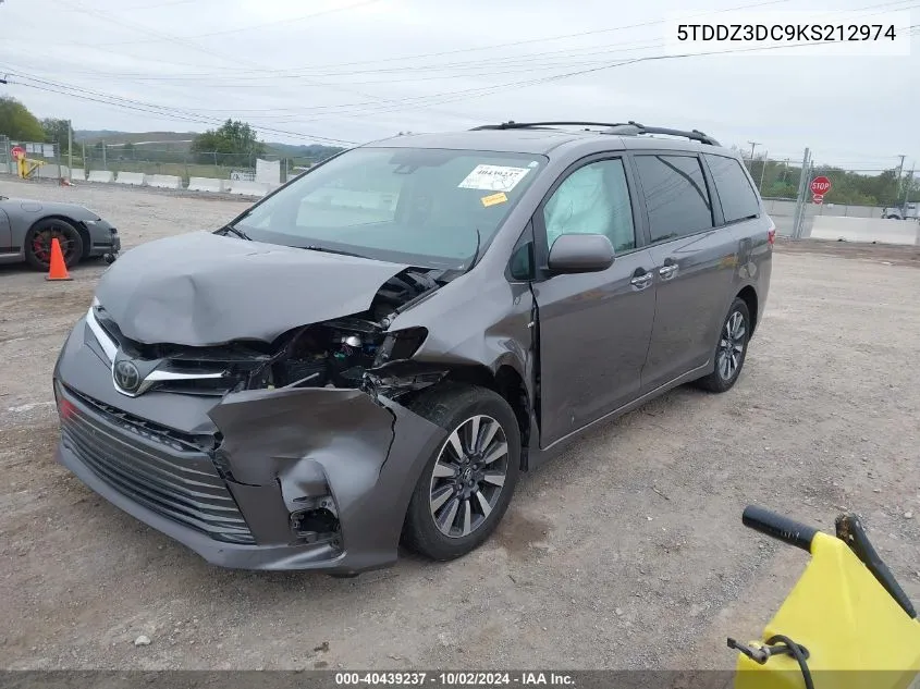 2019 Toyota Sienna Xle 7 Passenger VIN: 5TDDZ3DC9KS212974 Lot: 40439237