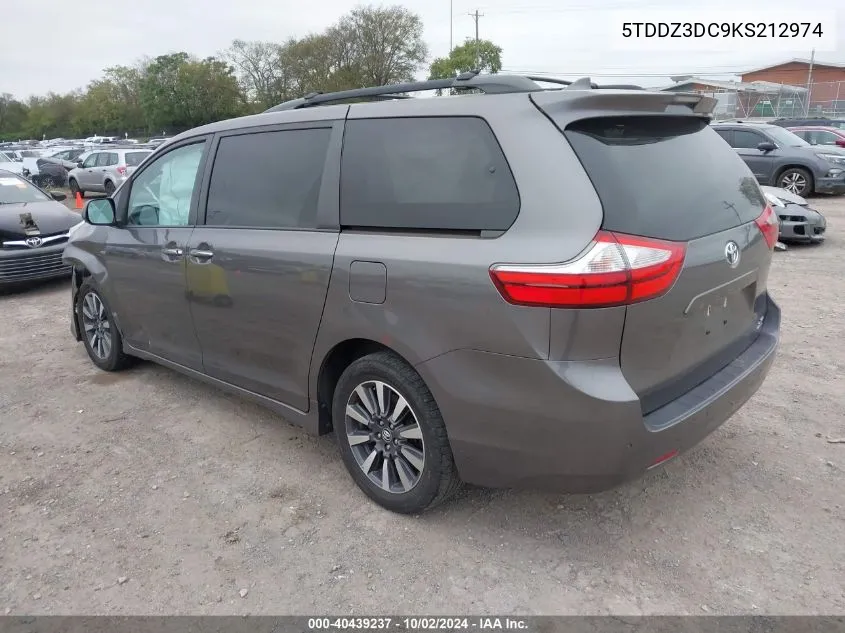 5TDDZ3DC9KS212974 2019 Toyota Sienna Xle 7 Passenger