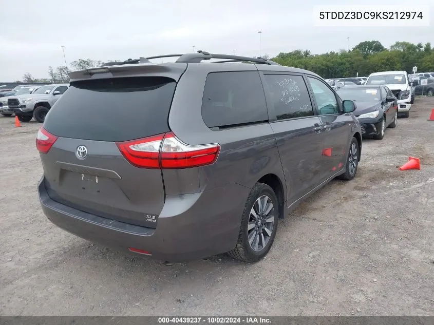 2019 Toyota Sienna Xle 7 Passenger VIN: 5TDDZ3DC9KS212974 Lot: 40439237