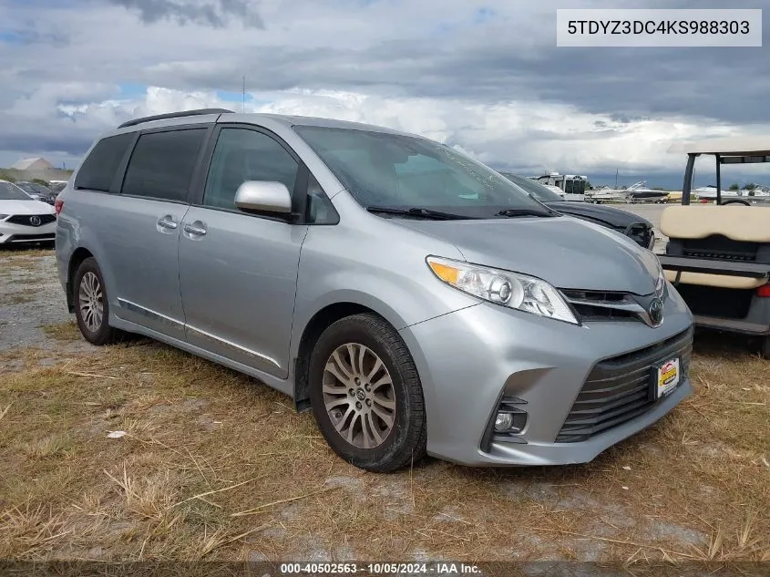 2019 Toyota Sienna Xle 8 Passenger VIN: 5TDYZ3DC4KS988303 Lot: 40502563