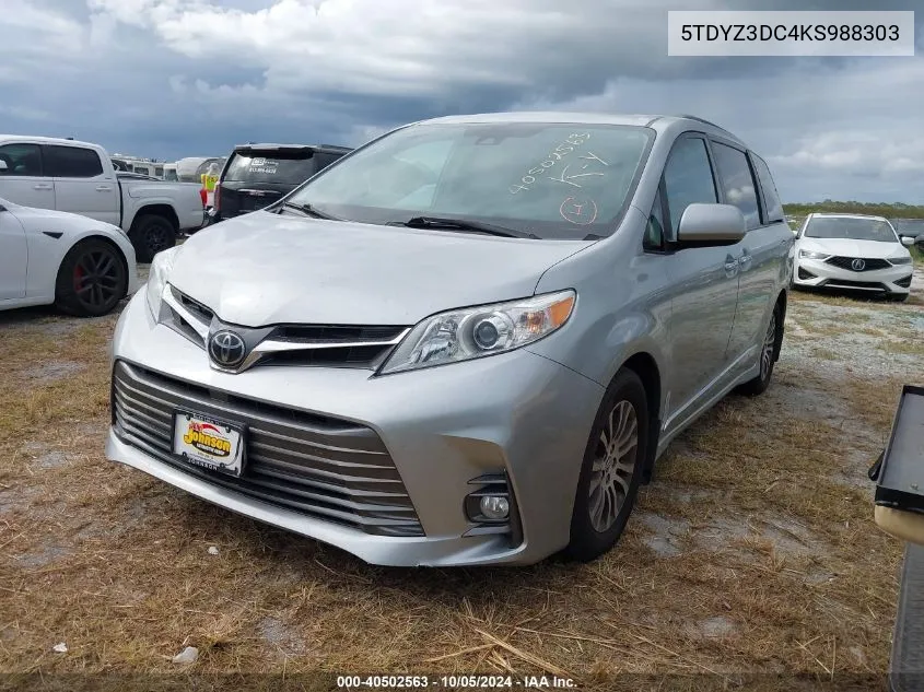 2019 Toyota Sienna Xle 8 Passenger VIN: 5TDYZ3DC4KS988303 Lot: 40502563