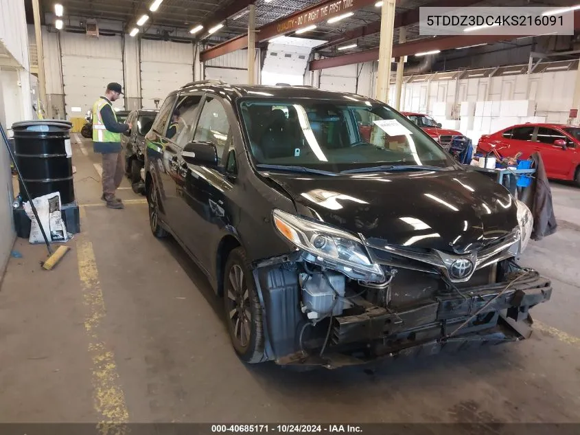 5TDDZ3DC4KS216091 2019 Toyota Sienna Limited 7 Passenger