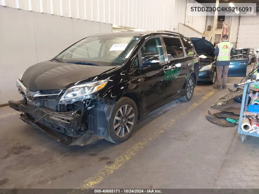 5TDDZ3DC4KS216091 2019 Toyota Sienna Limited 7 Passenger