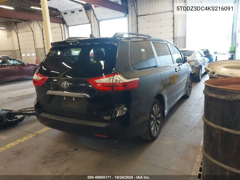 5TDDZ3DC4KS216091 2019 Toyota Sienna Limited 7 Passenger