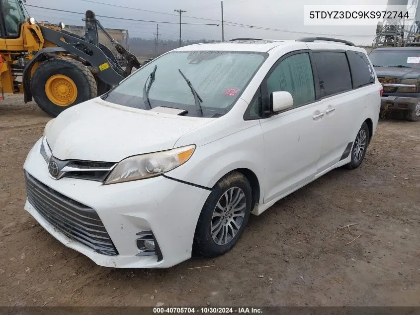 2019 Toyota Sienna Xle 8 Passenger VIN: 5TDYZ3DC9KS972744 Lot: 40705704