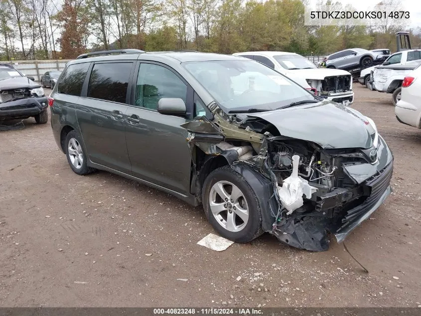 2019 Toyota Sienna Le 8 Passenger VIN: 5TDKZ3DC0KS014873 Lot: 40823248