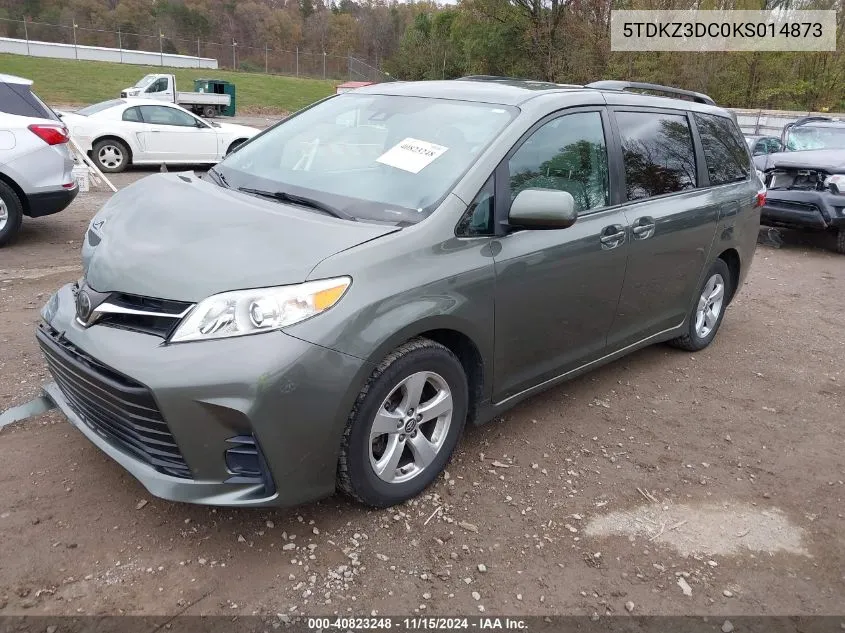 2019 Toyota Sienna Le 8 Passenger VIN: 5TDKZ3DC0KS014873 Lot: 40823248