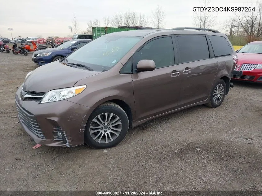 2019 Toyota Sienna Xle 8 Passenger VIN: 5TDYZ3DC4KS987264 Lot: 40900827