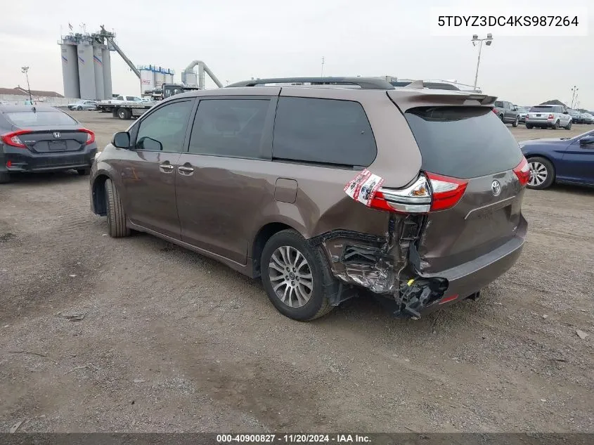 2019 Toyota Sienna Xle 8 Passenger VIN: 5TDYZ3DC4KS987264 Lot: 40900827