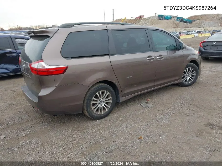 2019 Toyota Sienna Xle 8 Passenger VIN: 5TDYZ3DC4KS987264 Lot: 40900827