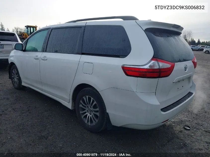 2019 Toyota Sienna Xle 8 Passenger VIN: 5TDYZ3DC9KS006832 Lot: 40901879