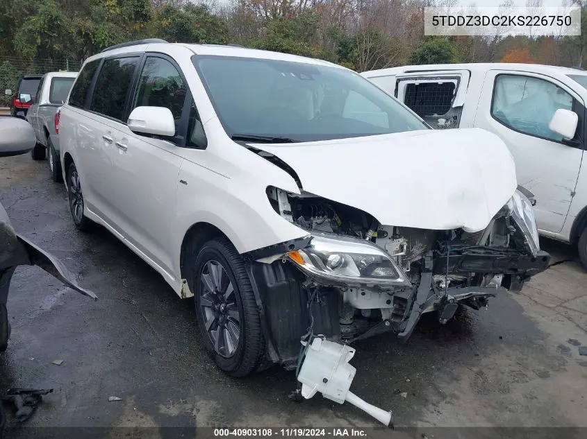 2019 Toyota Sienna Limited 7 Passenger VIN: 5TDDZ3DC2KS226750 Lot: 40903108