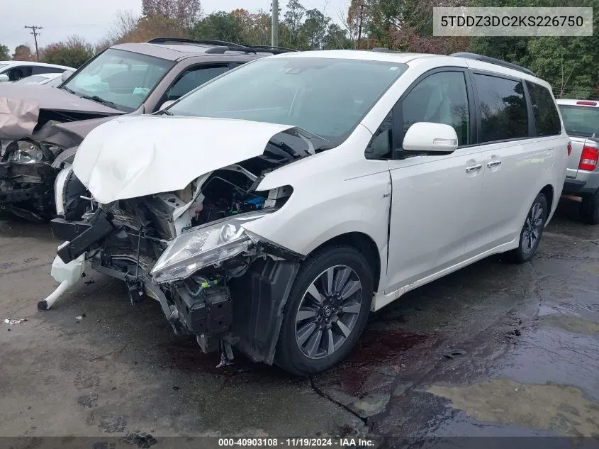 2019 Toyota Sienna Limited 7 Passenger VIN: 5TDDZ3DC2KS226750 Lot: 40903108