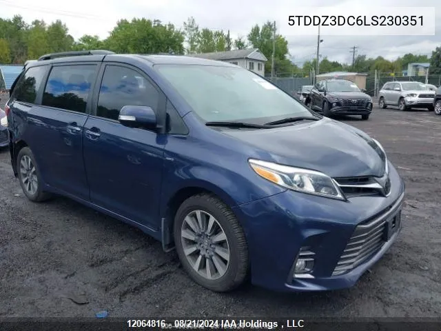 2020 Toyota Sienna VIN: 5TDDZ3DC6LS230351 Lot: 12064816