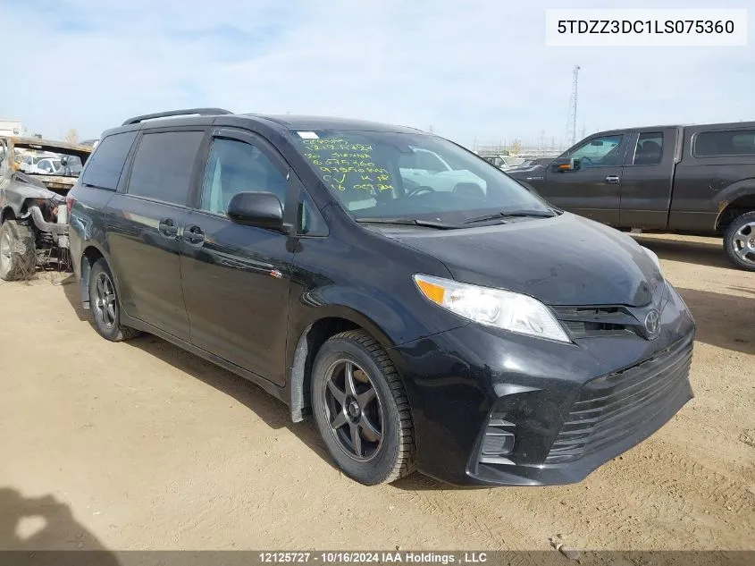 2020 Toyota Sienna L VIN: 5TDZZ3DC1LS075360 Lot: 12125727