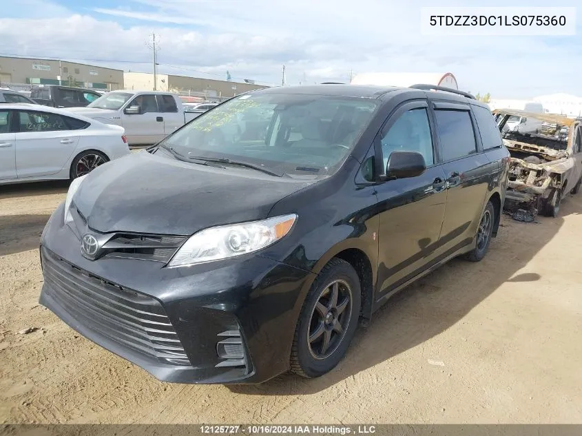 2020 Toyota Sienna L VIN: 5TDZZ3DC1LS075360 Lot: 12125727