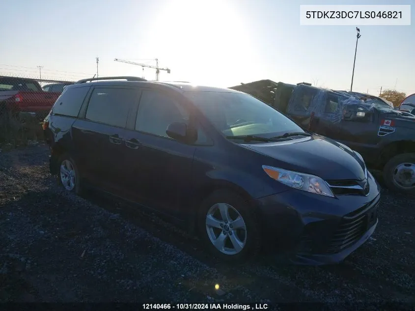 2020 Toyota Sienna Le 8-Passenger VIN: 5TDKZ3DC7LS046821 Lot: 12140466