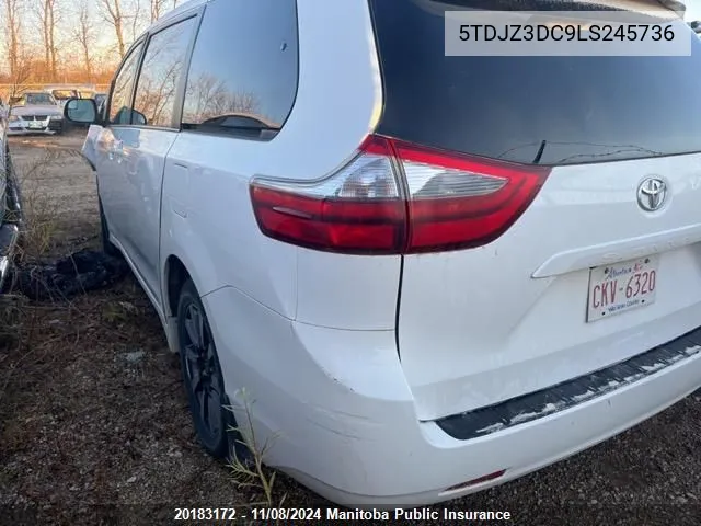 2020 Toyota Sienna Le VIN: 5TDJZ3DC9LS245736 Lot: 20183172