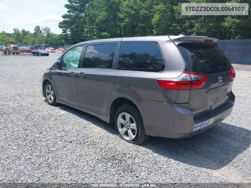 2020 Toyota Sienna L VIN: 5TDZZ3DC0LS064107 Lot: 39880669