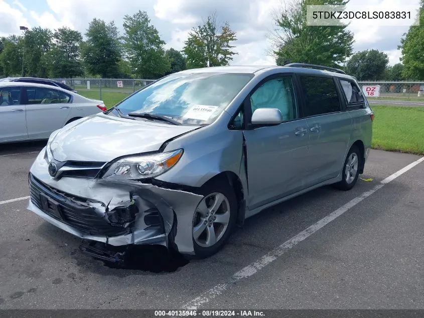 5TDKZ3DC8LS083831 2020 Toyota Sienna Le