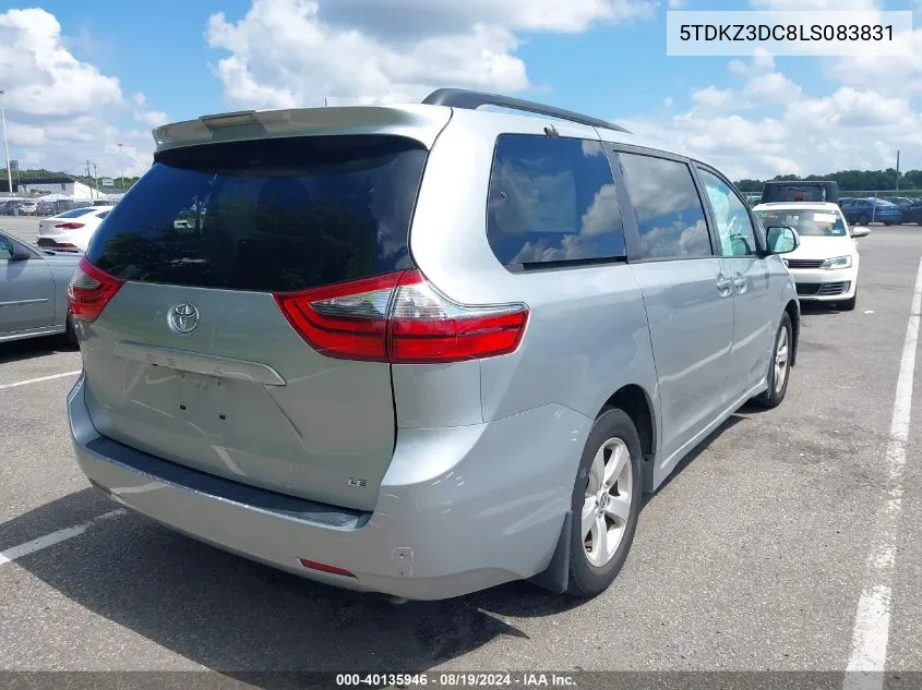 5TDKZ3DC8LS083831 2020 Toyota Sienna Le