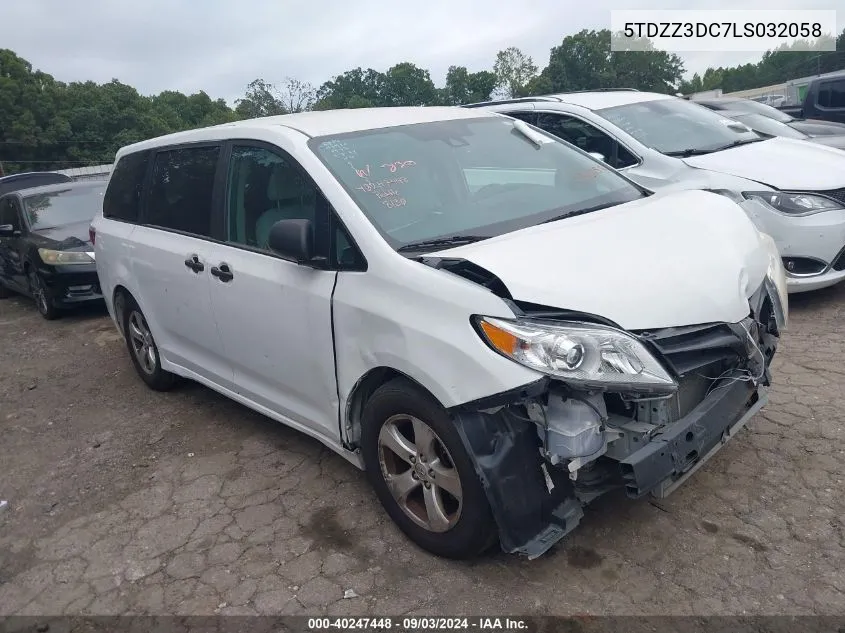 2020 Toyota Sienna L VIN: 5TDZZ3DC7LS032058 Lot: 40247448