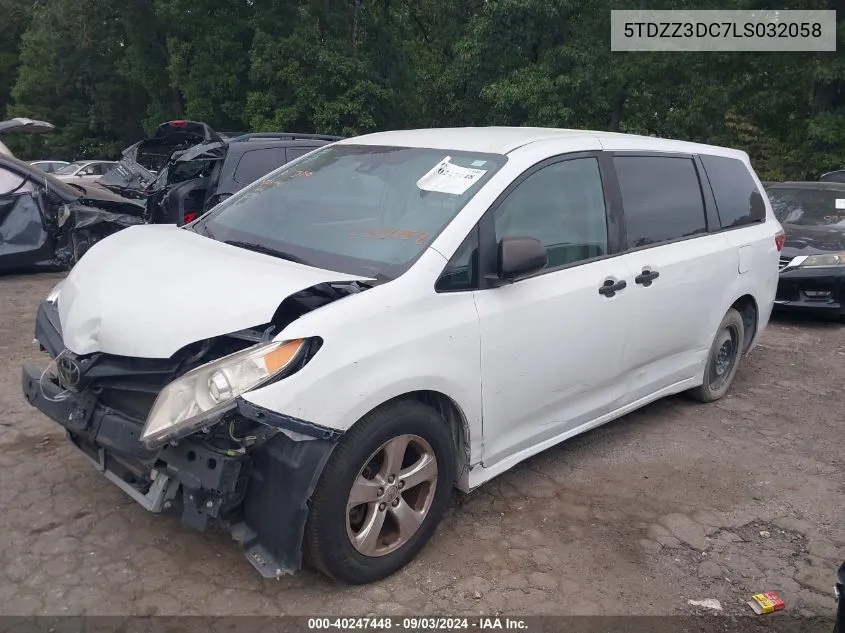 2020 Toyota Sienna L VIN: 5TDZZ3DC7LS032058 Lot: 40247448