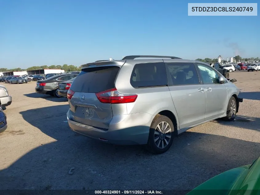 5TDDZ3DC8LS240749 2020 Toyota Sienna Xle