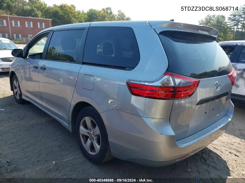 2020 Toyota Sienna L VIN: 5TDZZ3DC8LS068714 Lot: 40349698