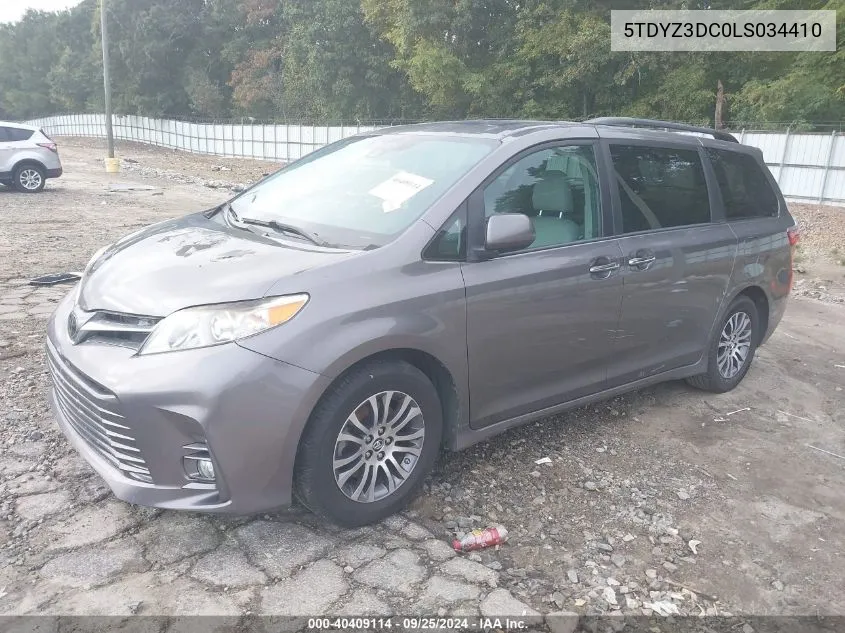 2020 Toyota Sienna Xle VIN: 5TDYZ3DC0LS034410 Lot: 40409114